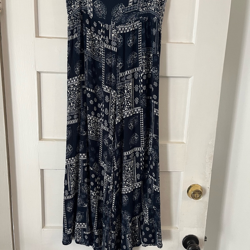 Natural Life  Cropped Wide Leg Navy Beach Pants Size Medium EUC Boho Style